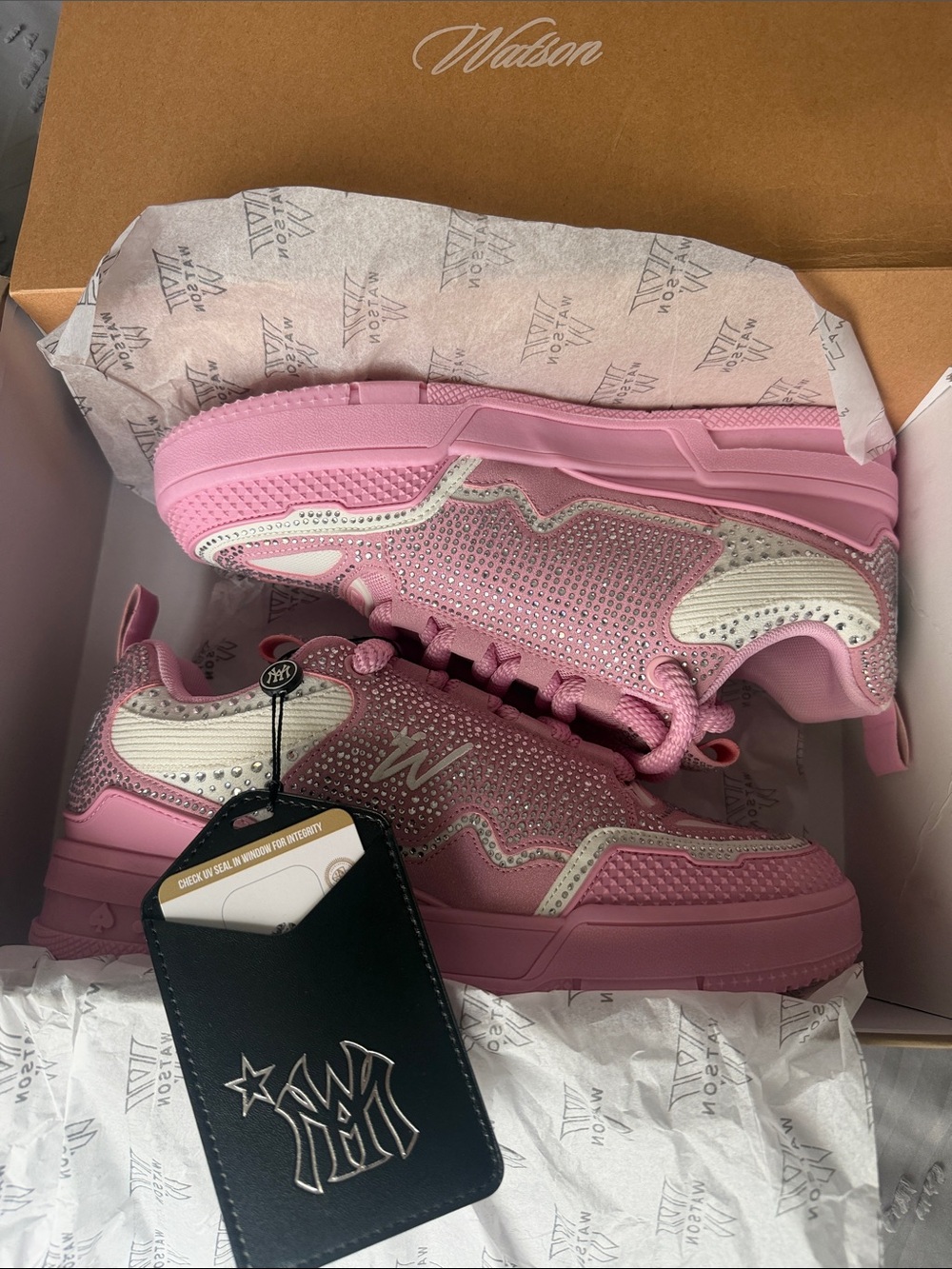 Watson Pink Women's Chunky Rhinestone Sneaker